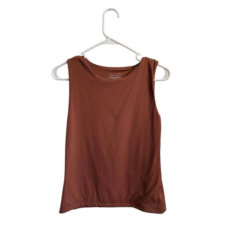 Tahari Women's Sleeveless Rust Tank Top